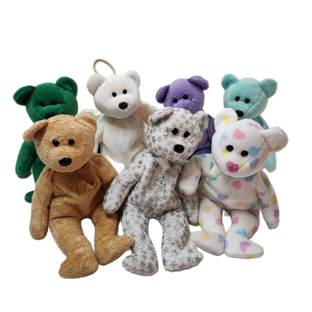 TY Beanie Baby Bear Bundle – 7 Collectible Plush Bears